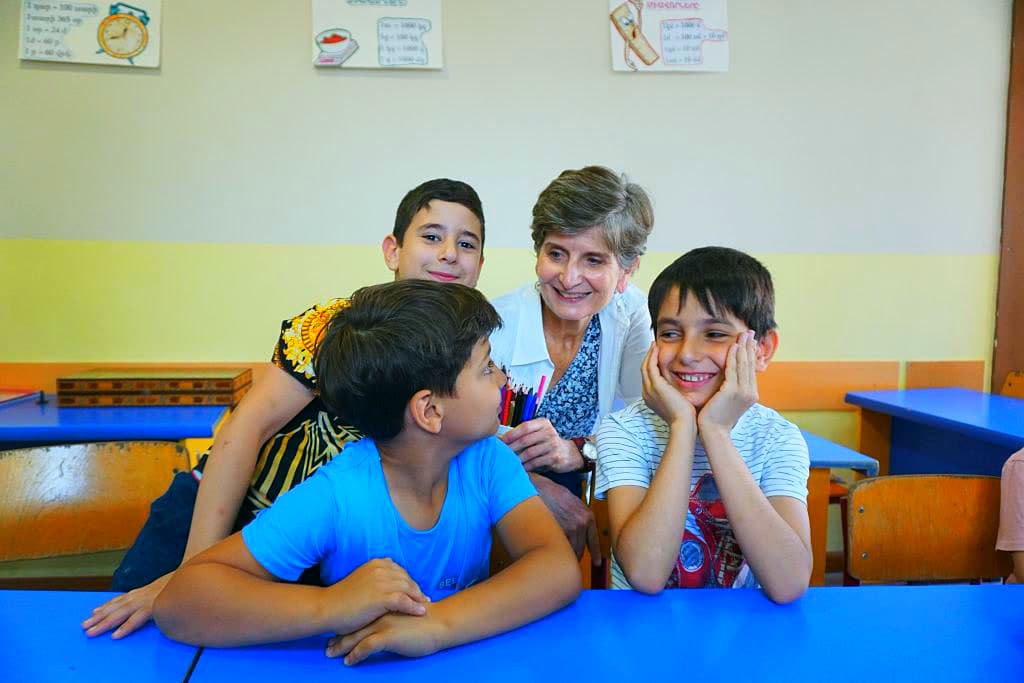 Children and a caregiver at Orran's Yerevan center